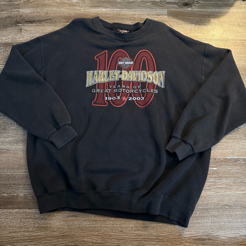 Vintage 2003 Harley-Davidson Crewneck Sweatshirt Years Of Great Motorcycles XL